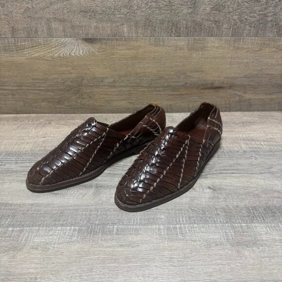 Cole Haan Resort Brown Leather Woven Loafers Men's Size 9.5 - Picture 1 of 8